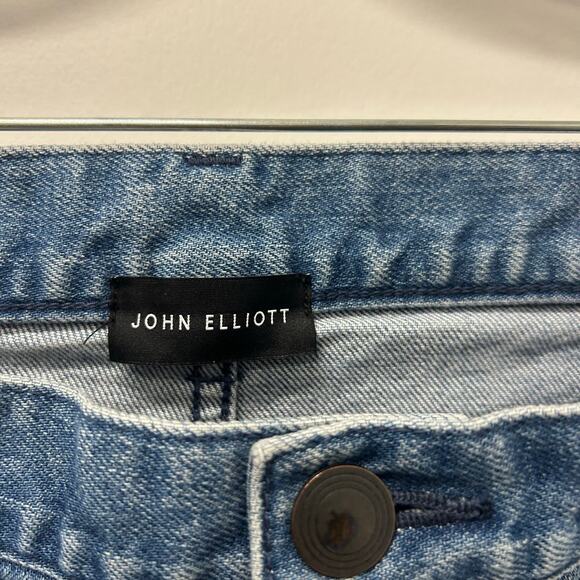 JOHN ELLIOTT "The Cast 2" Medium Wash Distressed Paint marks Jeans  Size 33 - Picture 6 of 7